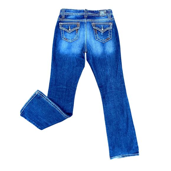 Cruel mid rise embroidered bootcut jeans size 9 Xlong x 36 - Picture 1 of 5